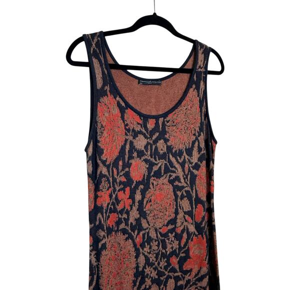 Peruvian Connection Jacquard Knit Maxi Dress Size Large Floral Print Stretch - Picture 3 of 6